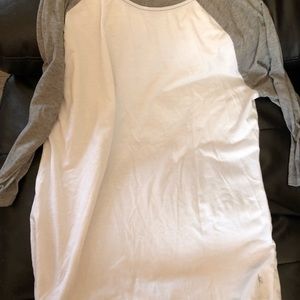 White and grey athletic tee